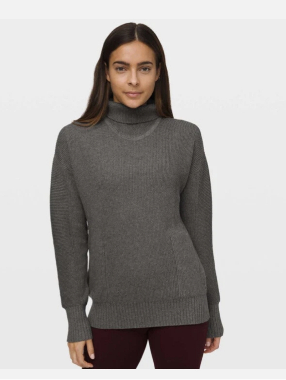 Lululemon Cozy Calling Turtleneck Heathered Core Medium Gray Sweater size Large